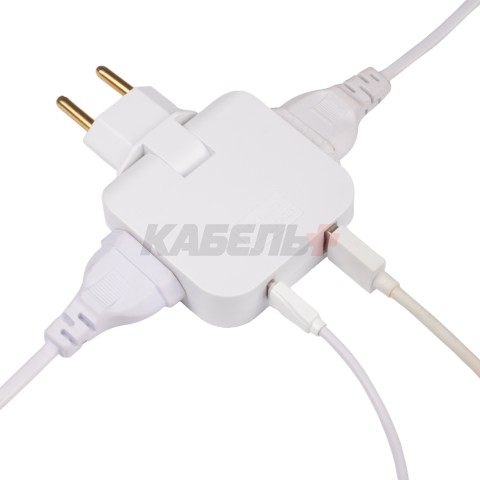 Разветвитель ФАZА FAS-2AC-wh тройник, белый