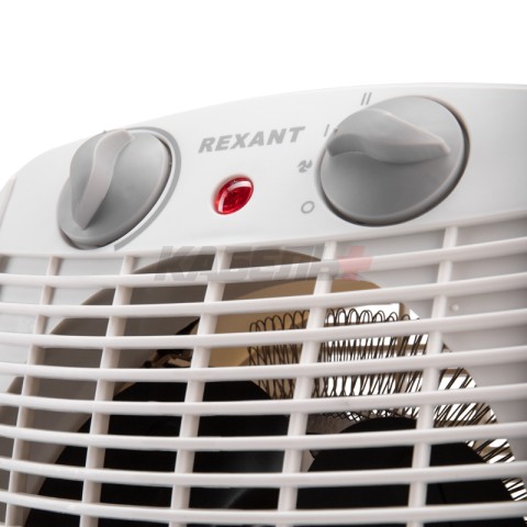 Тепловентилятор электрический настольный 2кВт со спиральным нагревательным элементом, белый REXANT