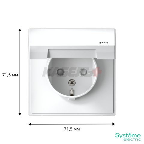 ARTGALLERY РОЗЕТКА с заземл. со шт. с крышк, 16А, IP44, механизм, БЕЛЫЙ