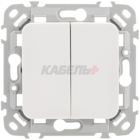 FLITE Выключатель 2-клавишный 10А ВС12-1-0-ФлЖ жемчуг IEK