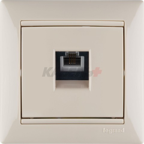 VALENA Розетка телефонная RJ11 слоновая кость