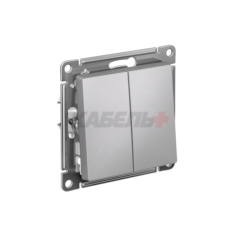 ATLASDESIGN 2-клавишный ВЫКЛЮЧАТЕЛЬ, сх.5, 10АХ, механизм, АЛЮМИНИЙ