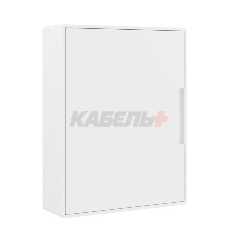 Щиток 24 мод настенный слаботочный FRAME, белый, с белой дверцей, с монтажной платой, 1 розеткой (арт. 76482B) и установочной рамкой DKC