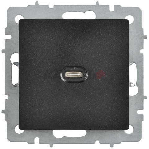 BRITE Розетка USB C 65Вт высокоскоростная зарядка РЮ12-1-БрЧ черный IEK