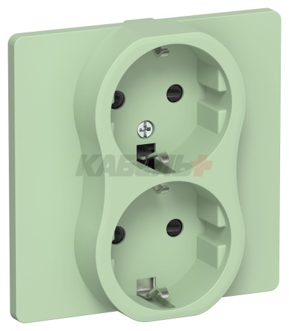 FLITE Розетка 2-местная с заземлением с защитными шторками 16А РСш12-0-К-ФлФ фисташковый IEK