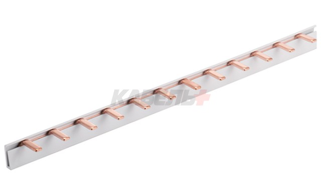 Шинка гребенчатая P-1L/1000/10, тип штырь, 1P-54Mod., 10mm², 63A, 230/415A, 1000mm.