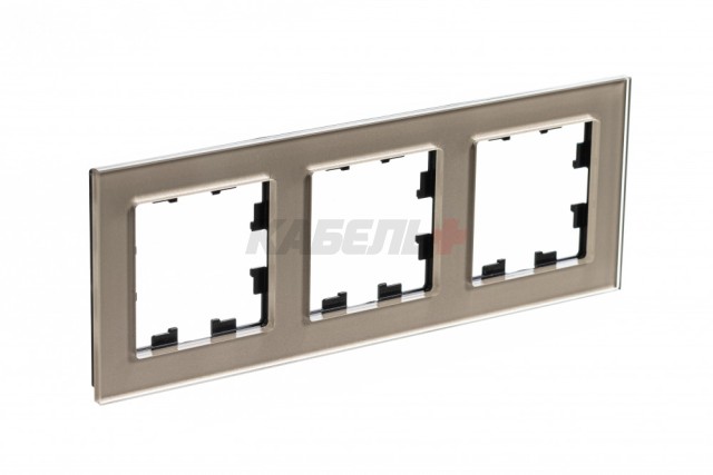 ATLASDESIGN NATURE 3-постовая РАМКА, ОРГАНИЧЕСКОЕ СТЕКЛО ШАМПАНЬ