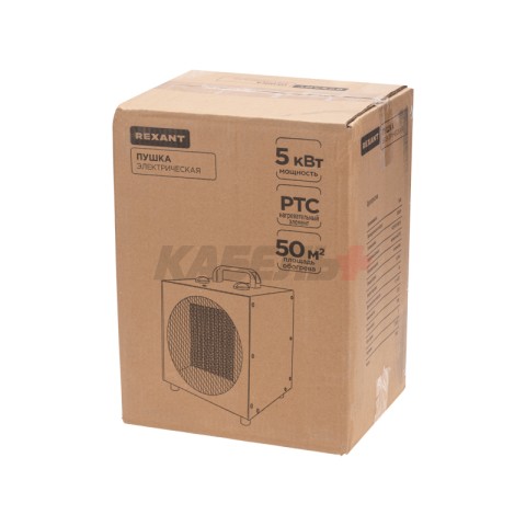 Пушка тепловая (тепловентилятор) электрическая, квадратная, PTC, 5кВт REXANT