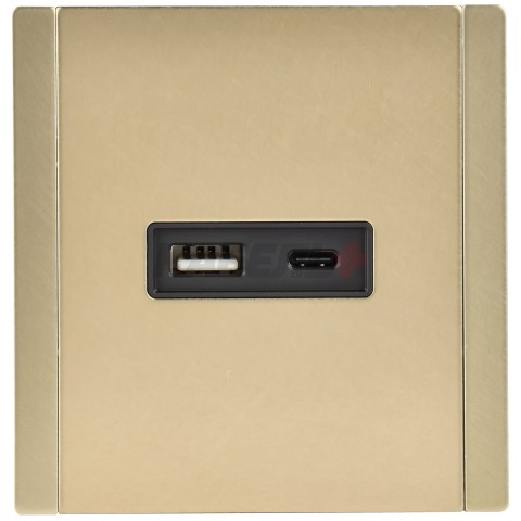 FORTE&PIANO Розетка USB A+C 18Вт FP651M металл шампань IEK