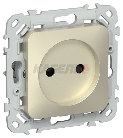 FLITE Розетка без заземления с защитными шторками безвинтовое крепление 10А РСш01-1-ФлШ шампань IEK