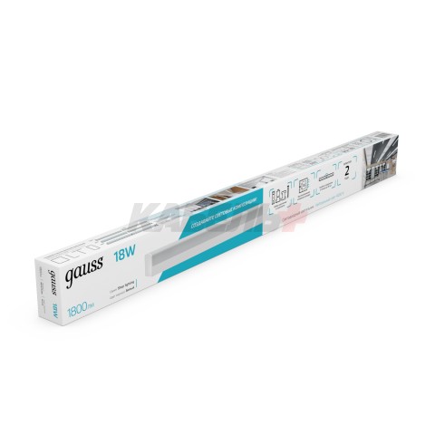 Св-к светодиодный матовый Gauss IP40 590x60x36мм 18W 1800Лм 4000K Shop Lighting белый 1/20