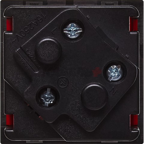 Розетка 45град с заземляющим контактом без защитной шторки и винтовым зажимом (2 модуля) красная