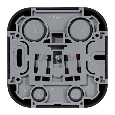 QUTEO Розетка 1-местная для открытой установки с заземлением с защитными шторками 16Ачёрный матовый