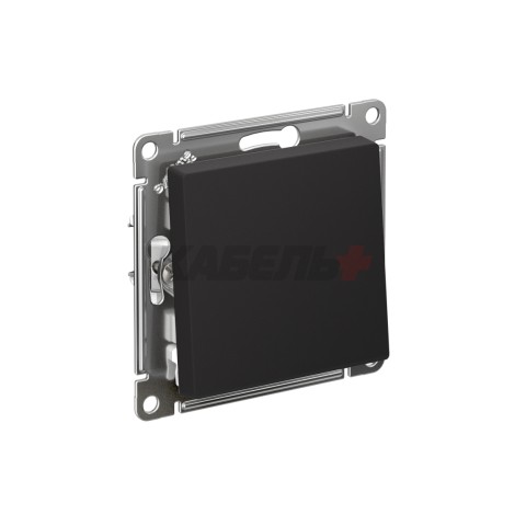 ATLASDESIGN 1-клавишный ВЫКЛЮЧАТЕЛЬ КНОПОЧНЫЙ, сх.1, 10А, механизм, КАРБОН