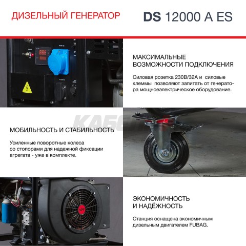 Генератор дизельный FUBAG DS 12000 A ES