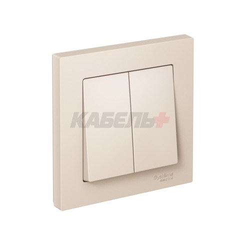 ATLASDESIGN 2-клавишный ВЫКЛЮЧАТЕЛЬ, сх.5, 10АХ, в сборе, быстрозажим. клем., БЕЖЕВЫЙ