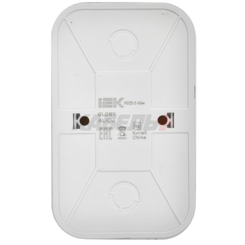 GLORY Розетка 2-местная для открытой установки без заземления без защитных шторок 10А РС22-2-ХБм белый матовый IEK