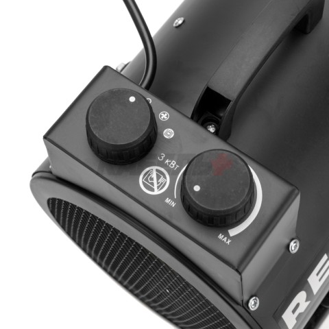 Пушка тепловая электрическая, круглая, регулировка угла наклона, ТЭН, 3кВт REXANT