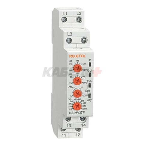 Реле контроля фаз RS-MV31N/230, 3P+N L-N 230V, 1CO, 8A(250VAC), обрыв, чередование, 1M