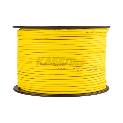 Провод ПГВА 1х1,00мм², желтый, бухта 100м REXANT