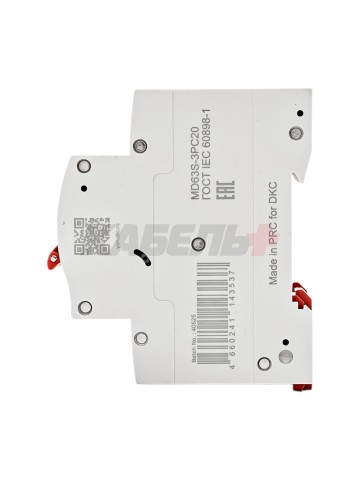 Автоматический выключатель YON max типа MD63S, 4,5кА, 3 полюса, хар-ка C, 20А DKC