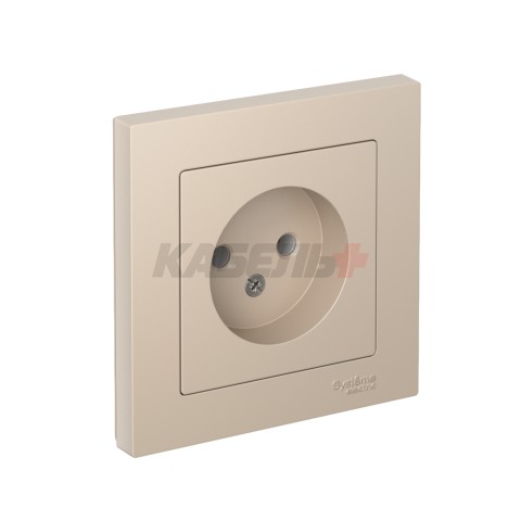 ATLASDESIGN РОЗЕТКА без заземления без шторок, 16А, в сборе, ПЕСОЧНЫЙ