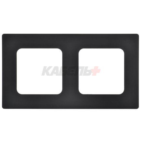 FLITE Рамка 2-местная РУ-2-К-ФлЧ черный IEK