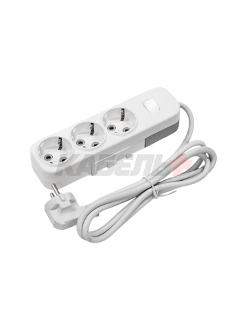 EL-BI,Myra,удлинитель 3гн2м с/з с выкл. белый,527-010202-312