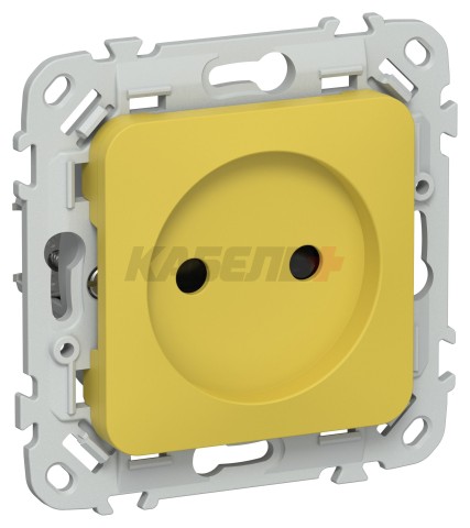 FLITE Розетка без заземления с защитными шторками безвинтовое крепление 10А РСш01-1-ФлЖК желтый карри IEK