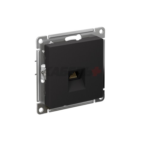 ATLASDESIGN РОЗЕТКА компьютерная RJ45 кат. 5e, механизм, КАРБОН