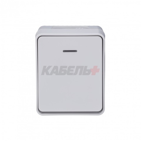 ATLASDESIGN PROFI IP54 О/У 1-клавишный ВЫКЛЮЧАТЕЛЬ с подсветкой, сх.1а, 10АХ, БЕЛЫЙ