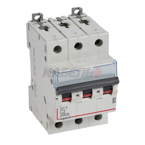 Автоматический выключатель DX3-E C 2A 3P 6kA 3M