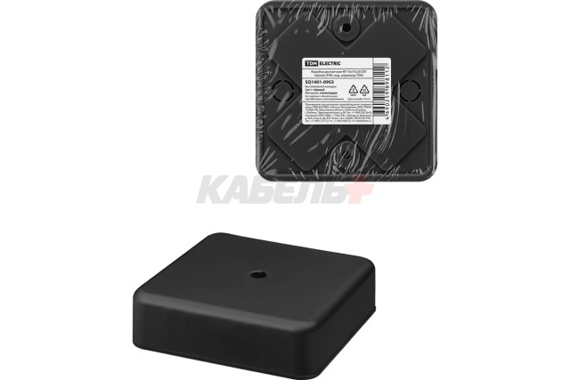 Коробка распаячная КР 75х75х20 ОП черная,IP40,инд.штрихкодTDM