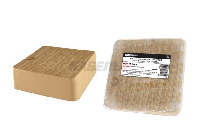 Коробка распаячная КР 75х75х28 ОП сосна IP40, инд. штрихкод TDM