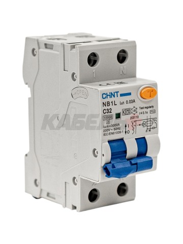 Диф. автомат NB1L 1P+N C32 030mA тип AC 10kA (36mm) (R)