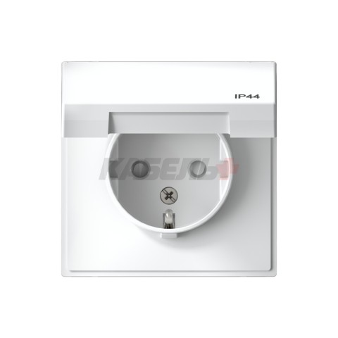 ARTGALLERY РОЗЕТКА с заземл. со шт. с крышк, 16А, IP44, механизм, БЕЛЫЙ