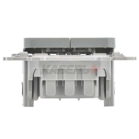 FLITE Выключатель 2-клавишный 10А ВС12-1-0-ФлС серый IEK