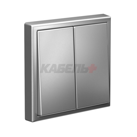 ARTGALLERY 2-клавишный ВЫКЛЮЧАТЕЛЬ, 10АХ, механизм, быстрозажим. клем., СТАЛЬ