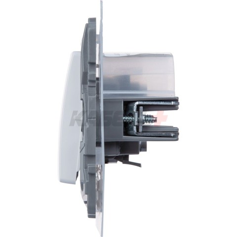 ETIKA Выключатель 1-клавишный проходной 10А IP44 безвинтовое крепление белый