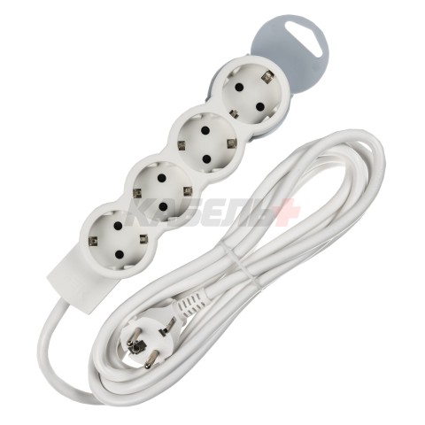 STANDARD Удлинитель У04 4 места 2P+PE 3м 3х1,5мм2 16А белый IEK
