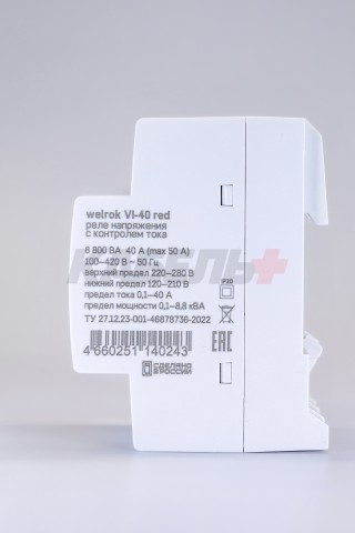 Реле напряжения с контролем тока Welrok VI-40 red