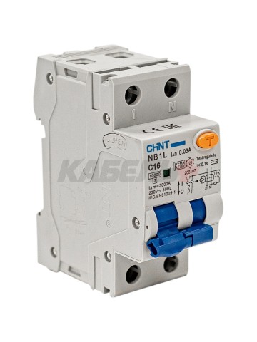 Дифавтомат NB1L 1P+N С16 30mA тип AС 10kA (36mm) (R)
