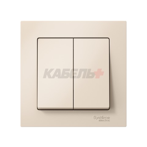 ATLASDESIGN 2-клавишный ВЫКЛЮЧАТЕЛЬ, сх.5, 10АХ, в сборе, быстрозажим. клем., БЕЖЕВЫЙ