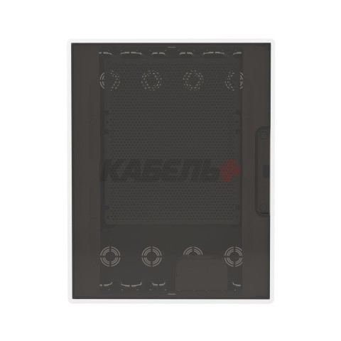 Щиток 24 мод встраиваемый для полых стен слаботочный FRAME, белый, с тонированной дверцей, с монтажной платой, в комплекте с 1 розеткой Viva (арт. 45005) и 1 коробкой PDD (арт. 10033) DKC