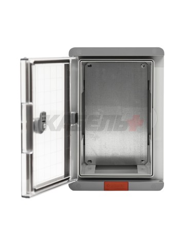 Пластиковый корпус 300х200х130 (ВхШхГ) прозрачная дверь, с монтажной платой, Design Pro Series IP67