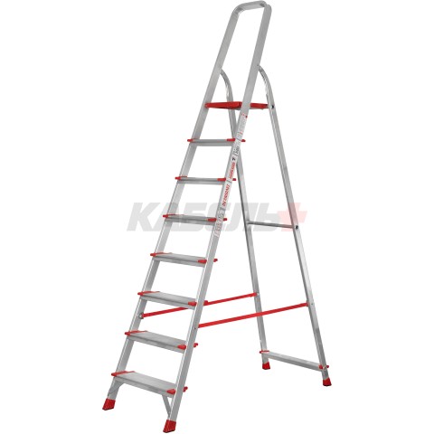 Стремянка алюминиевая односторонняя профессиональная NV3117, 1х8 ступеней 130 мм