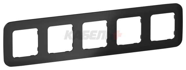 FLITE Рамка 5-местная РУ-5-А-ФлЧ черный IEK