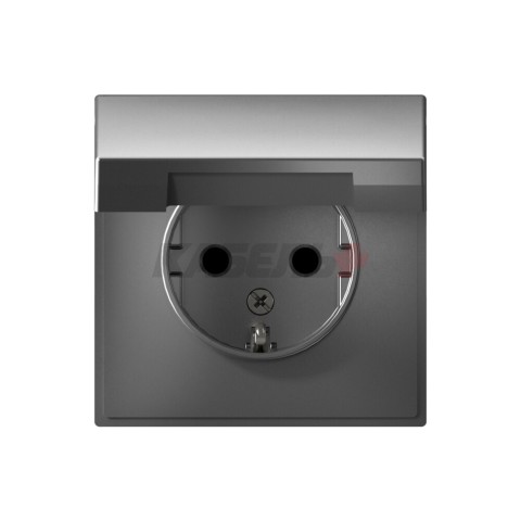ARTGALLERY РОЗЕТКА с заземл. со шторк. с крышкой, 16А, IP20, механизм, СТАЛЬ
