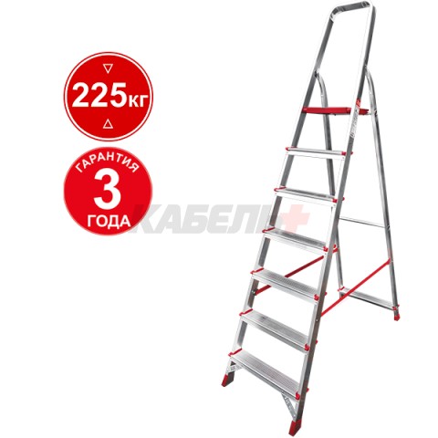 Стремянка 1х 7 ступеней ал. профессиональная серия NV311 Новая высота