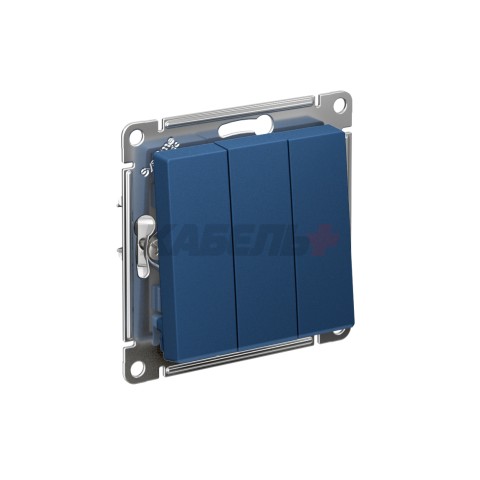 ATLASDESIGN 3-клавишный ВЫКЛЮЧАТЕЛЬ, сх.1+1+1, 10АХ, механизм, АКВАМАРИН